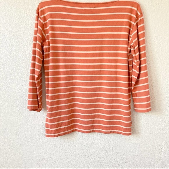 Madewell Striped Boatneck Size Top X Small Coral - Picture 9 of 13